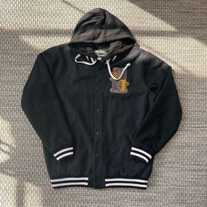 Harry Potter Hufflepuff Varsity Jacket Hoodie Wool Sz Large